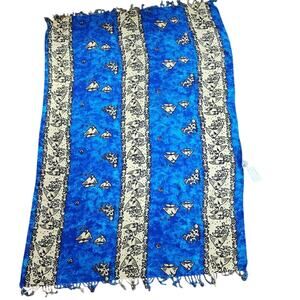 Cocowalk NWT Beach Blanket/Sarong with Angelfish Measures 44x66 Blue /Tan/Black